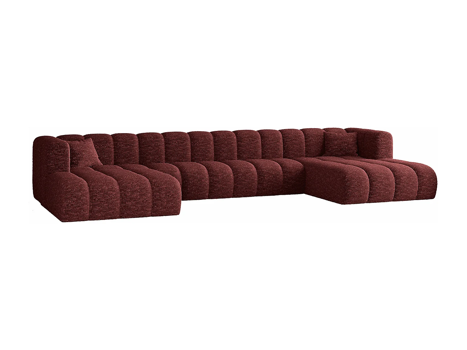 Ecksofa, U-form Sofa Grand U XL  modular stoff Haga Rotwein