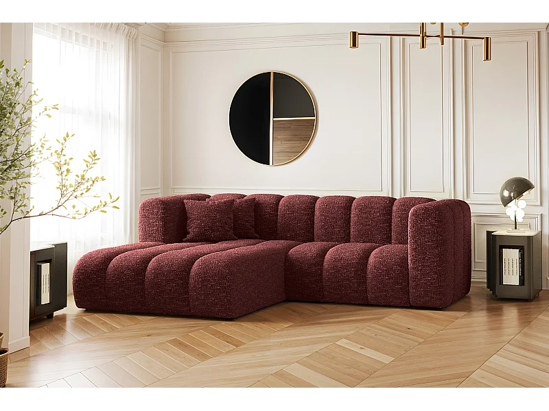 Ecksofa, L-form Sofa Grand modular stoff Haga Rotwein Links