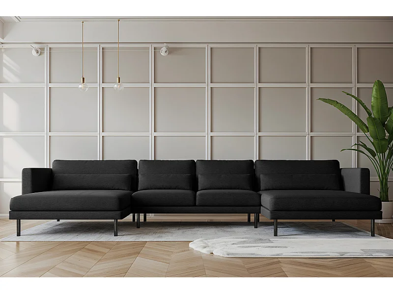 Hoekbank DANI in U-vorm stof Verita Zwart