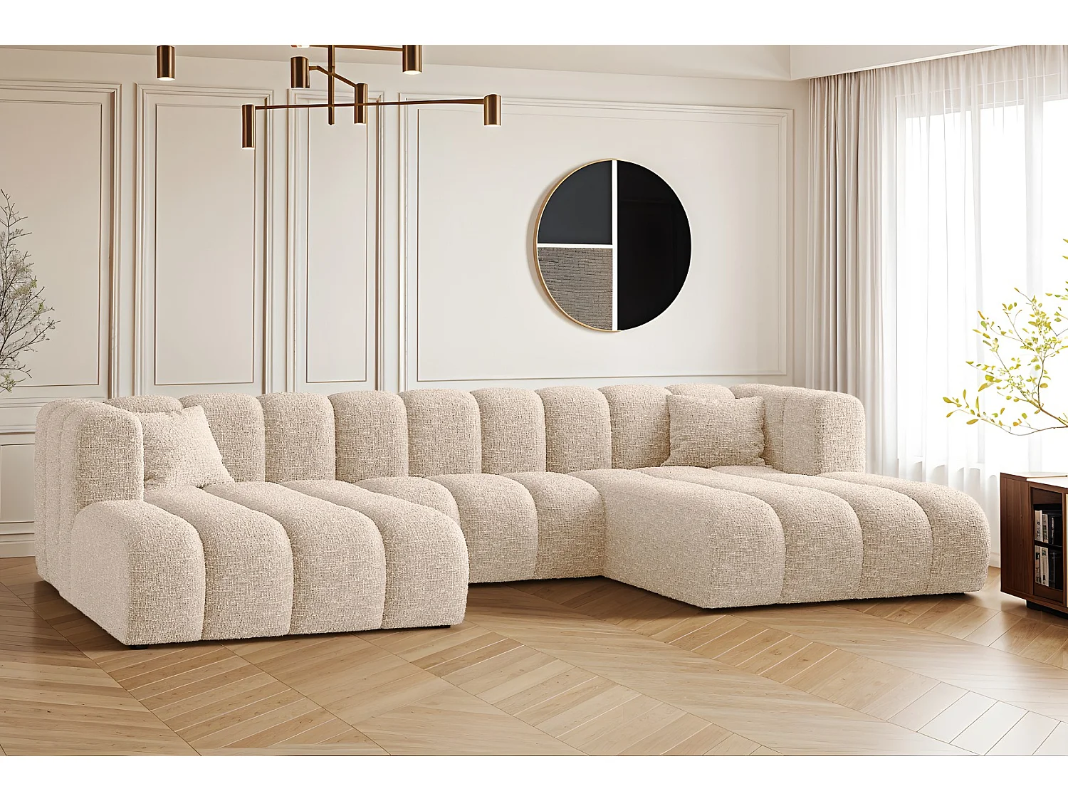 Ecksofa, U-form Sofa Grand modular stoff Haga Ecru