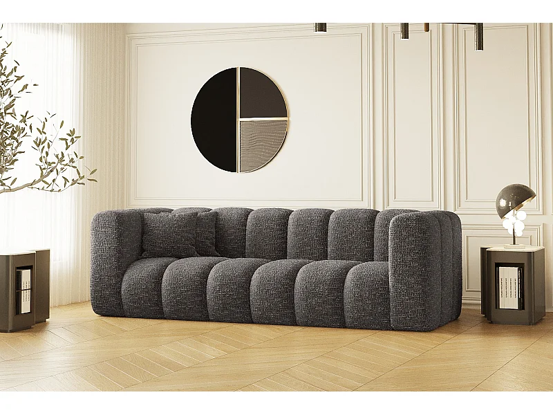 Couch, Dreisitzer-Sofa Grand Modular Stoff Haga Graphit
