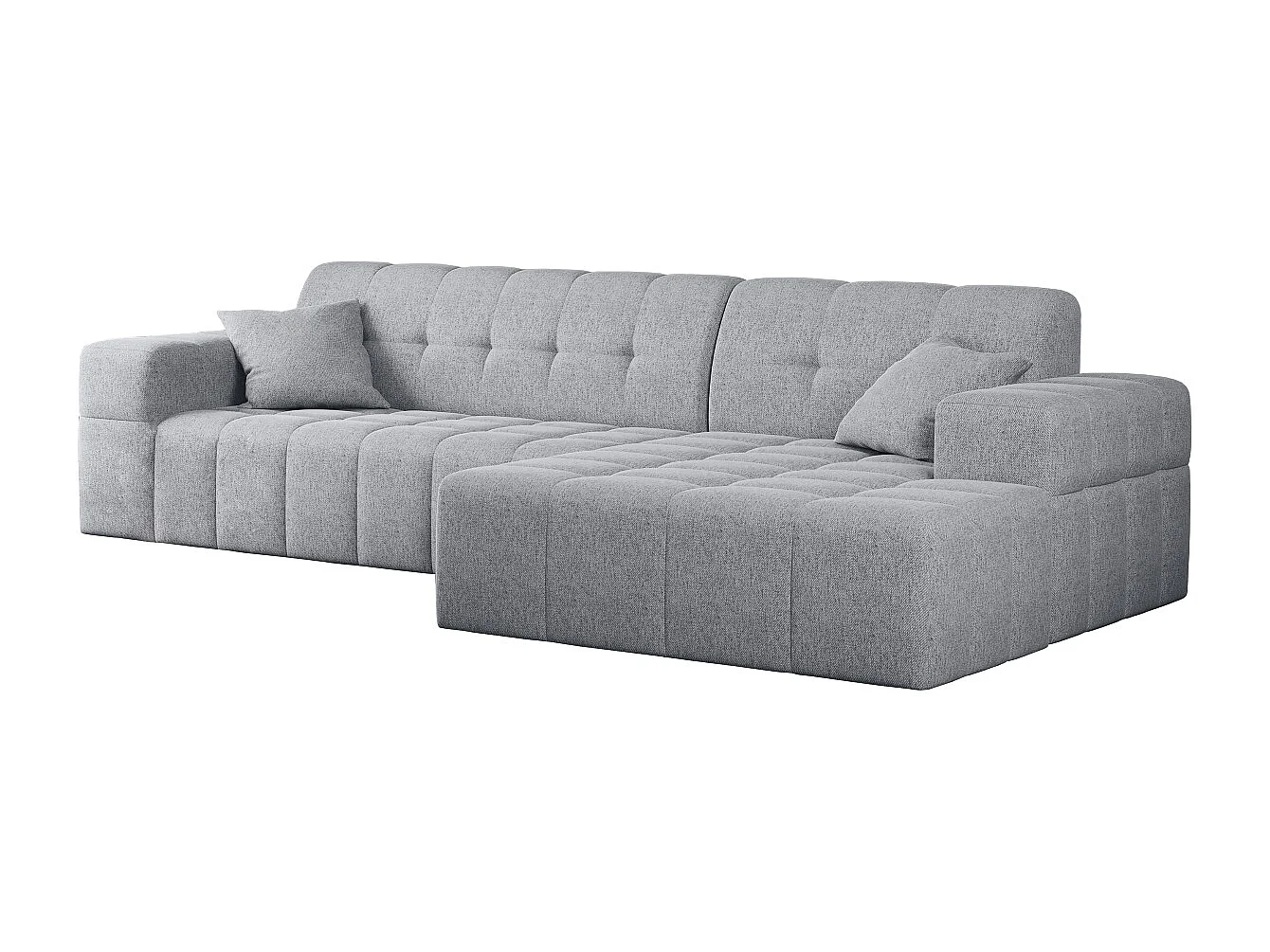 Canapé d'angle Eckouch salon NIMES tissu Verita Gris Droit