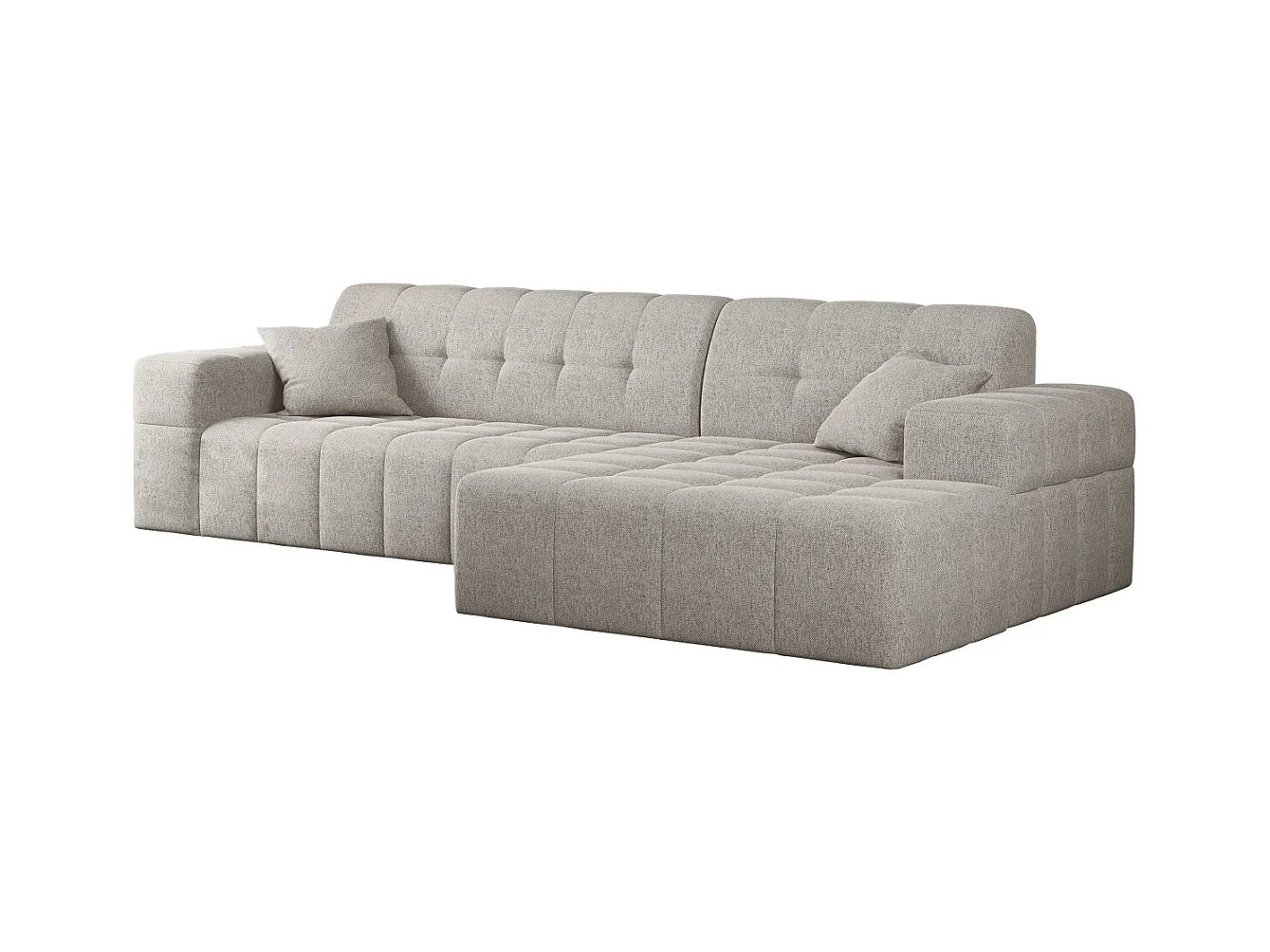 Ecksofa Eckouch Wohnzimmer NIMES Stoff Verita Beige Rechts