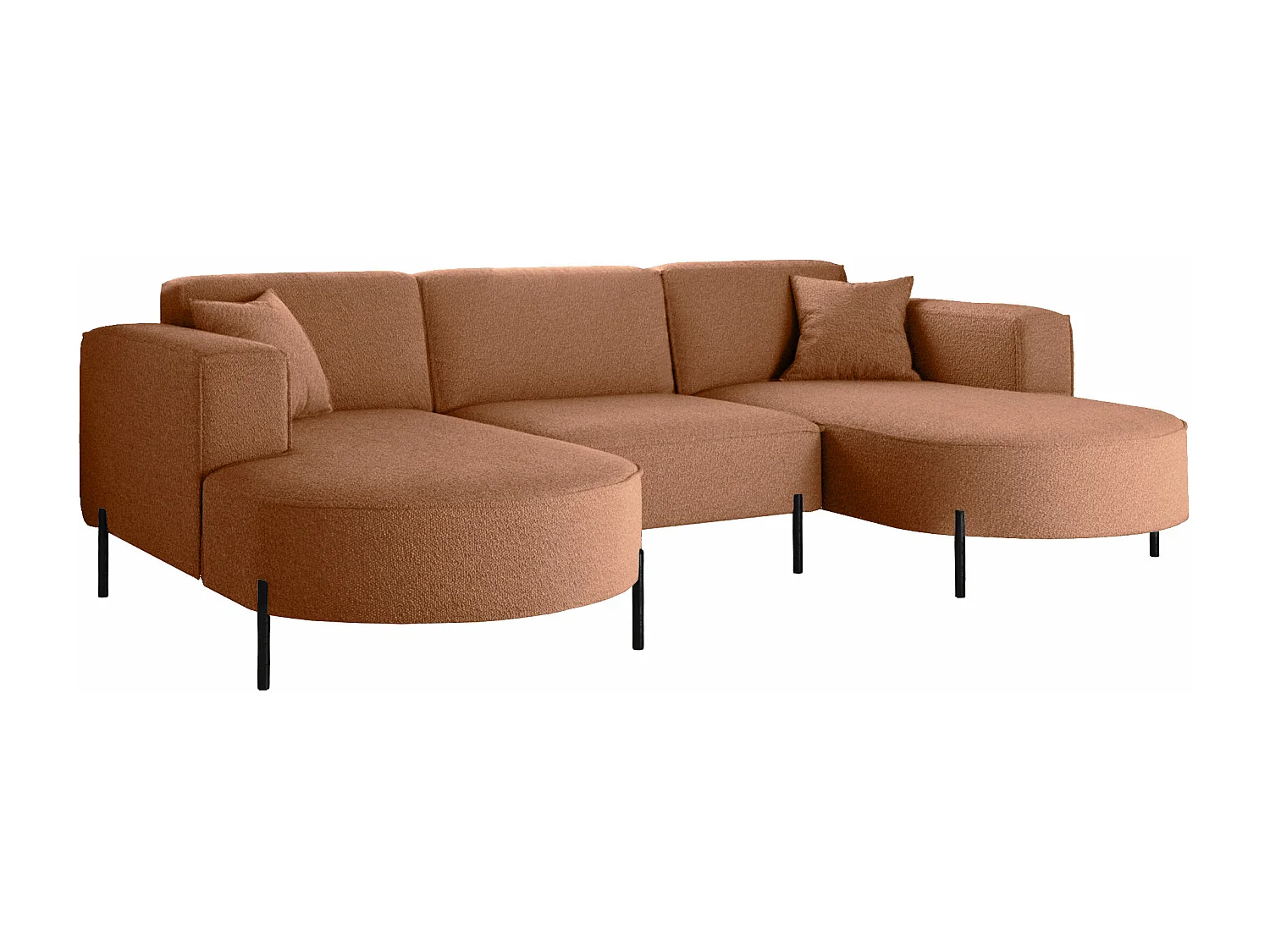 Canapé d'angle, Canapé Designer Modena U Pure tissu Source Copper