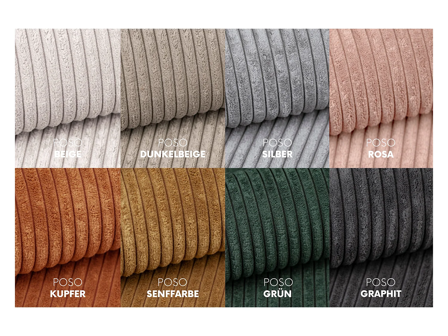 Canapé d'angle, canapé en L, designer Modena, tissu pur, Poso Silver, droite