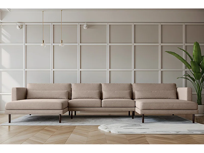 Ecksofa DANI in U-Form Stoff Verita Warmbeige