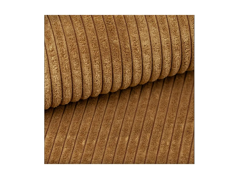 Canapé d'angle, canapé en L design Modena tissu pur Poso couleur moutarde Gauche