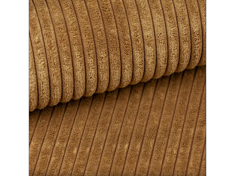 Canapé d'angle, canapé en L design Modena tissu pur Poso couleur moutarde Gauche