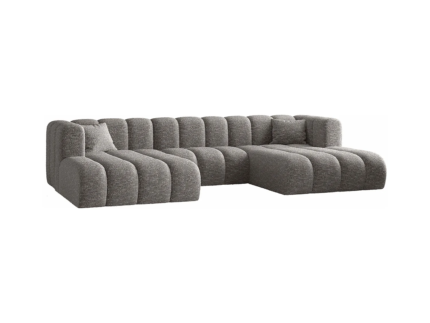 Ecksofa, U-form Sofa Grand modular stoff Haga Grau