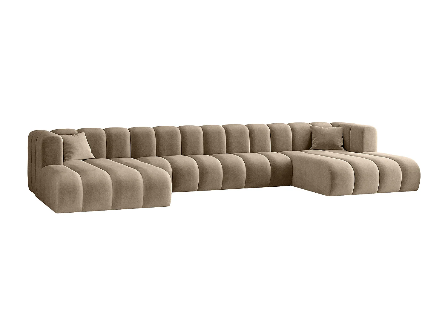 Canapé d'angle U-de Sofa Grand U XL modulable en tissu Salvador Beige Foncé