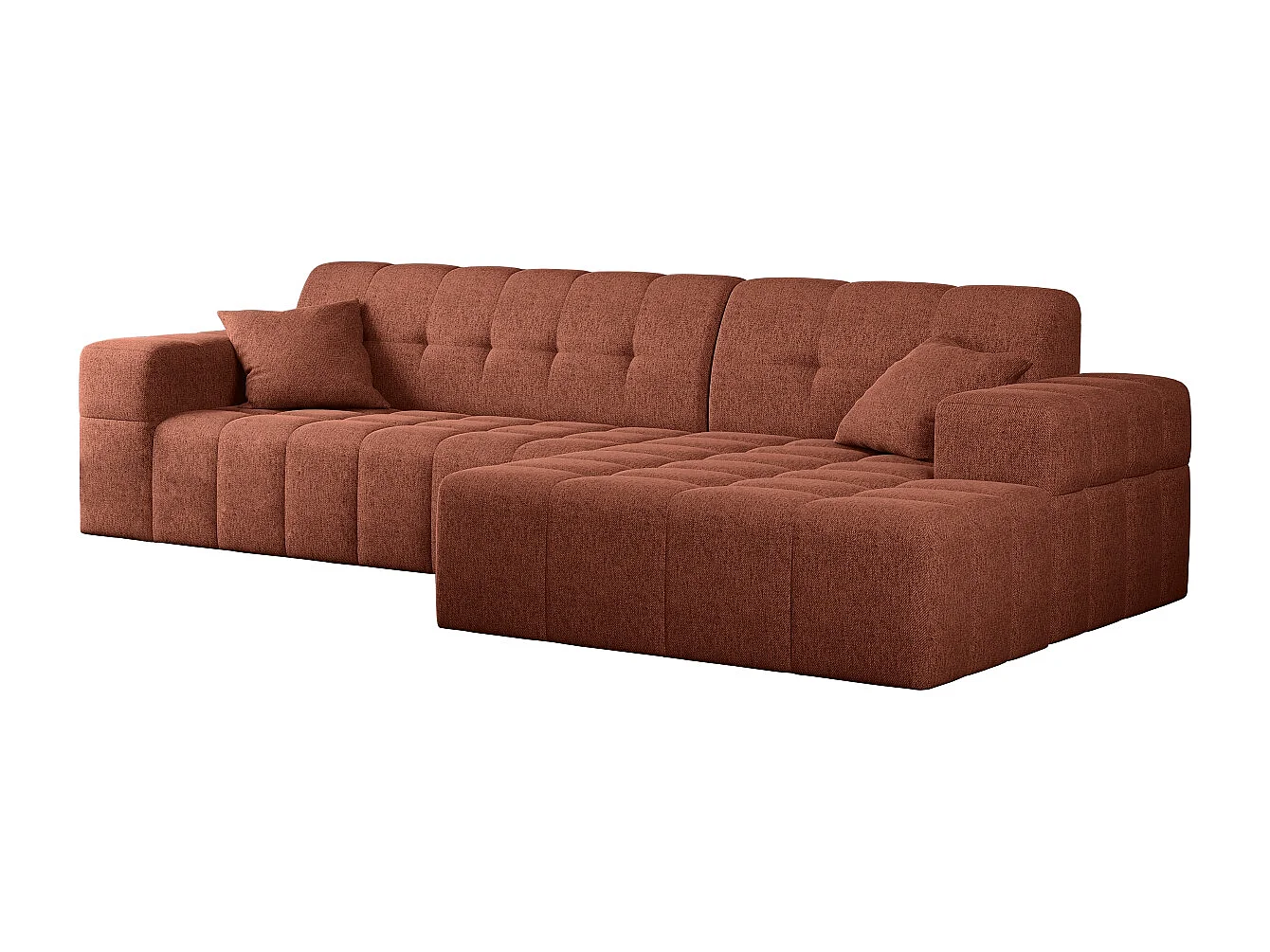 Ecksofa Eckouch Wohnzimmer NIMES Stoff Verita Kupfer Rechts