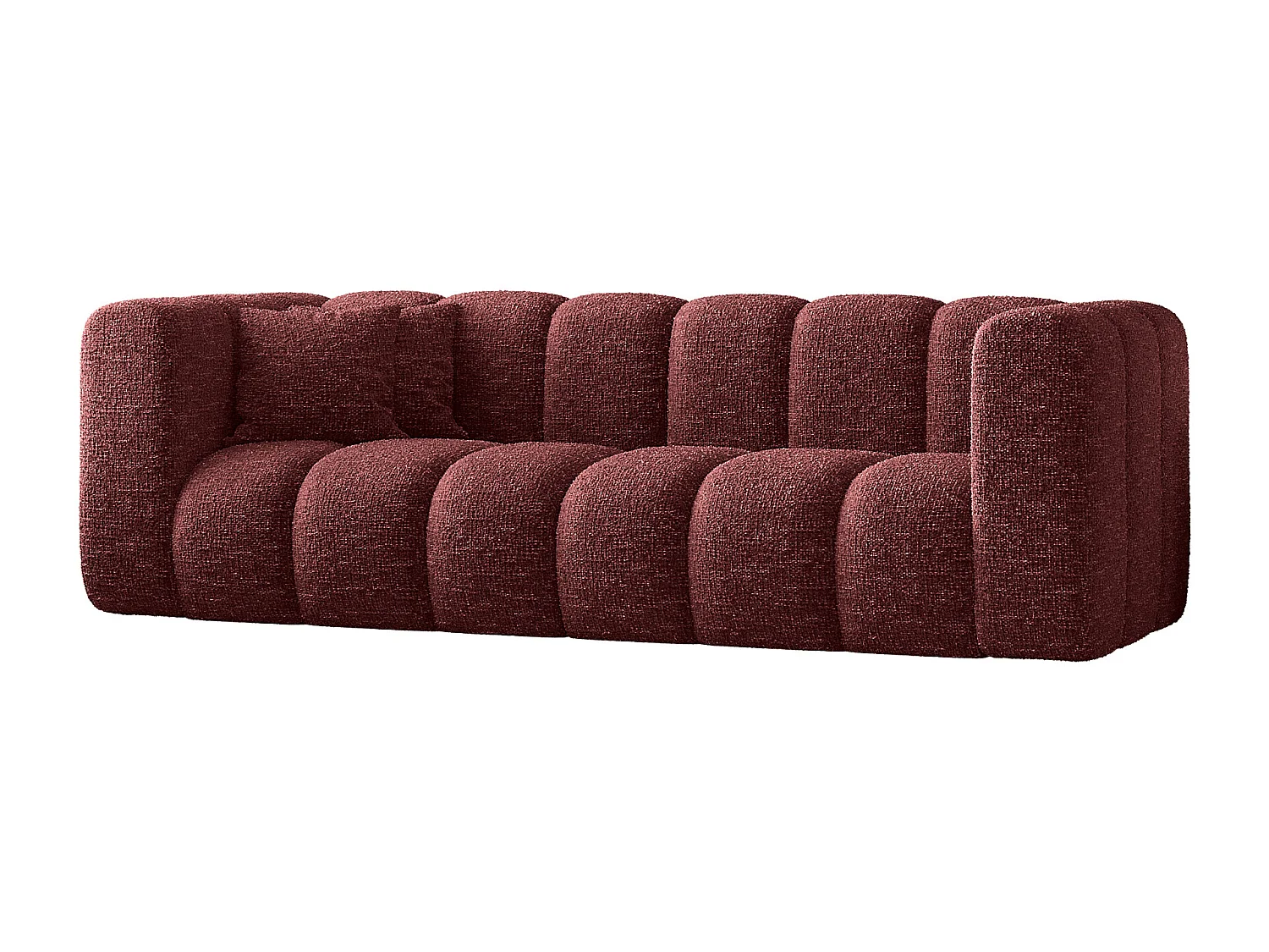 Canapé, canapé trois places Grand Modular tissu Haga vin rouge