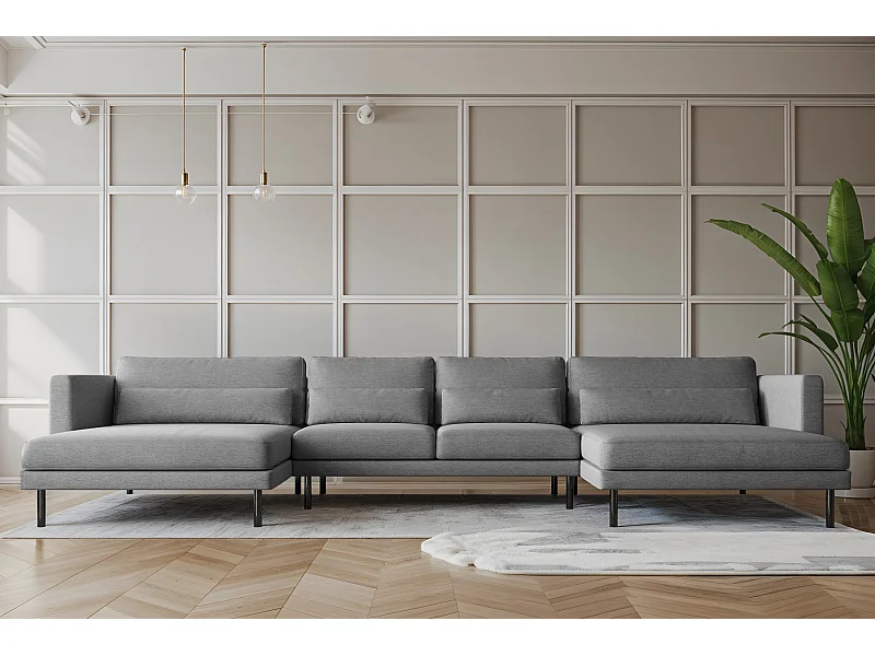 Ecksofa DANI in U-Form Stoff Verita Stahl