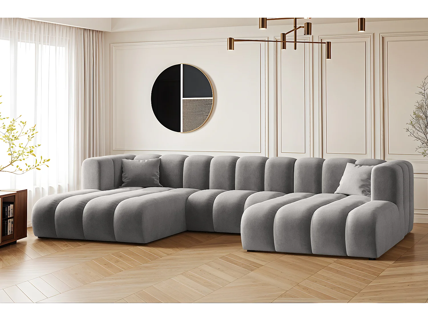 Canapé d'angle U-de Sofa Grand Modular tissu Salvador Grey