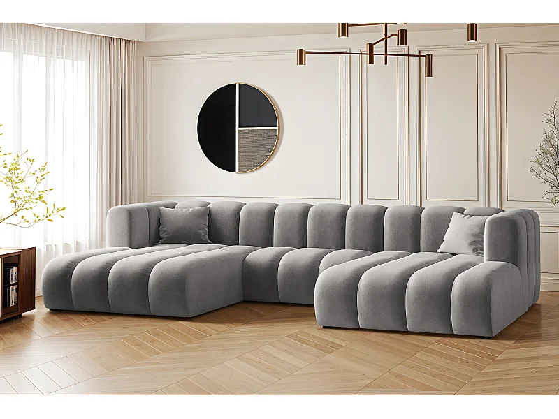 Hoekbank U-vorm Sofa Grand Modular stof Salvador Grey