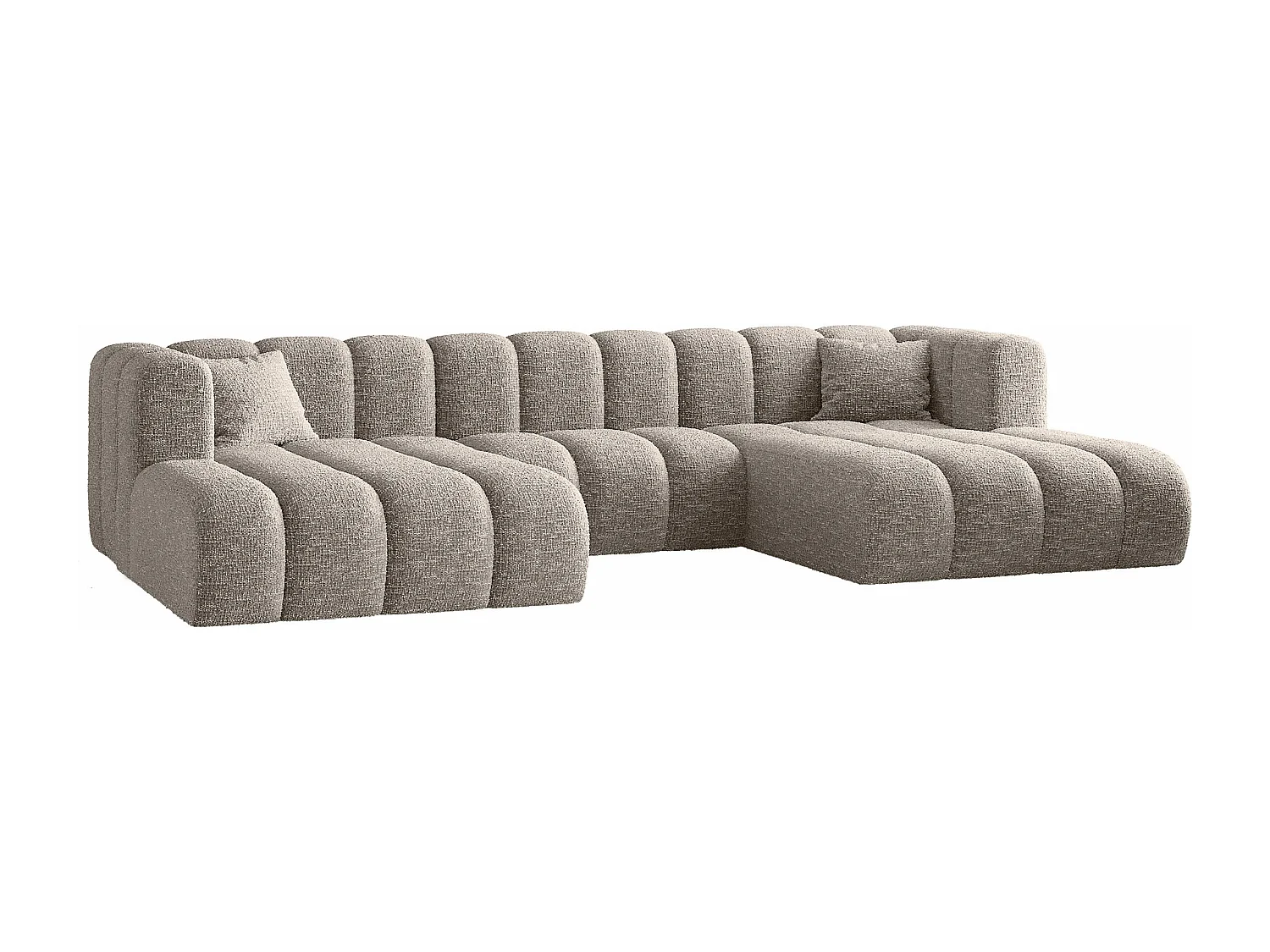 Ecksofa, U-form Sofa Grand modular stoff Haga Hellgrau