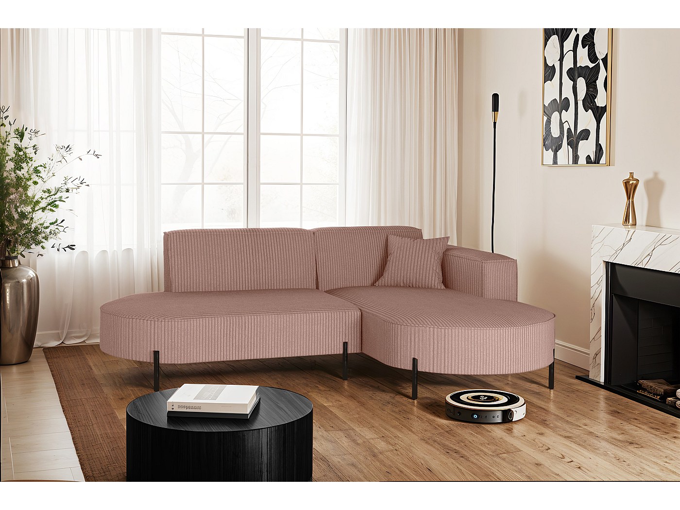 Divano angolare, divano a L, designer Modena, tessuto puro, Poso Rosa ...