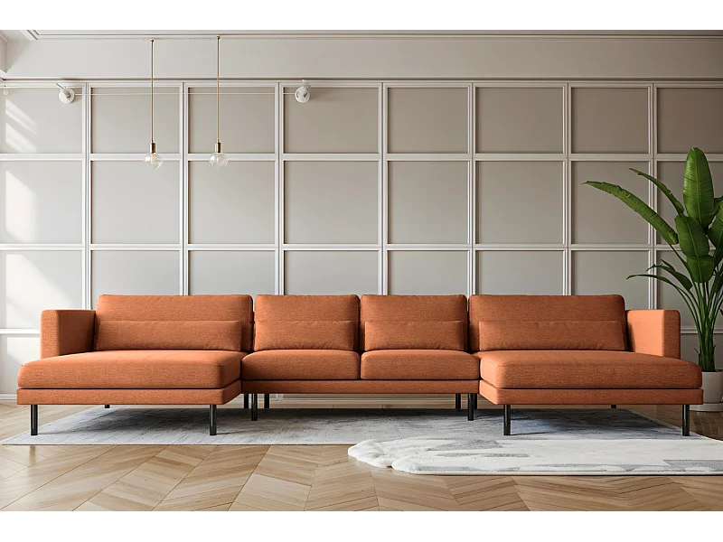 Ecksofa DANI in U-Form Stoff Verita Kupfer