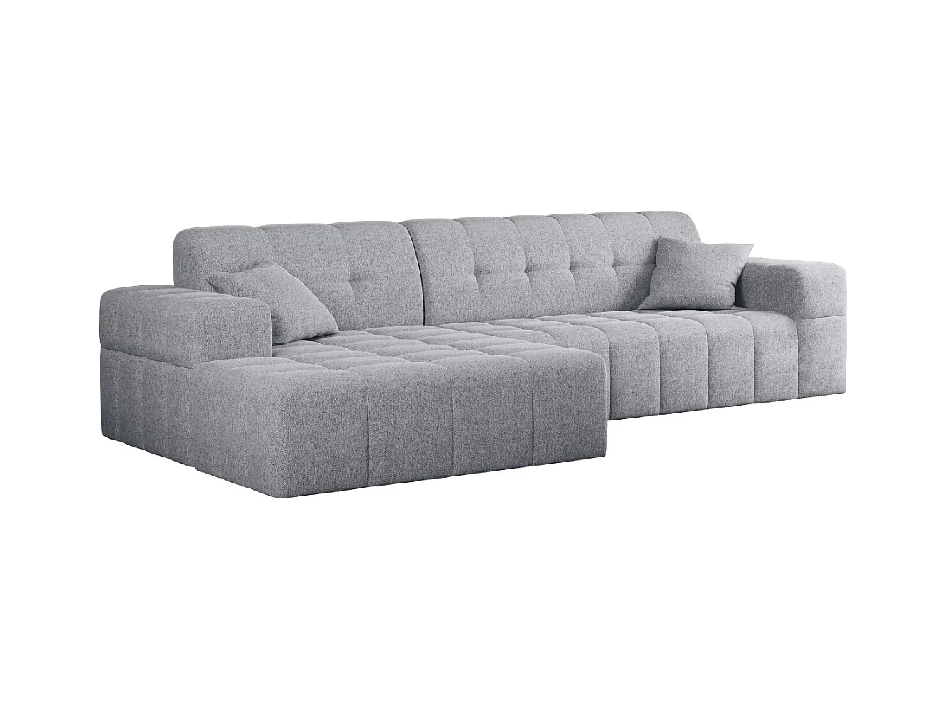 Ecksofa Eckouch Wohnzimmer NIMES Stoff Verita Grau Links