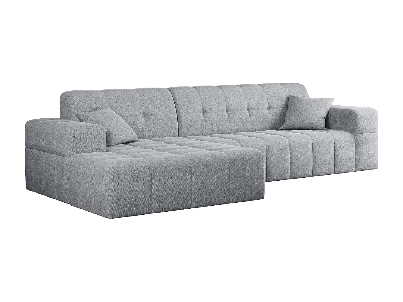 Ecksofa Eckouch Wohnzimmer NIMES Stoff Verita Grau Links