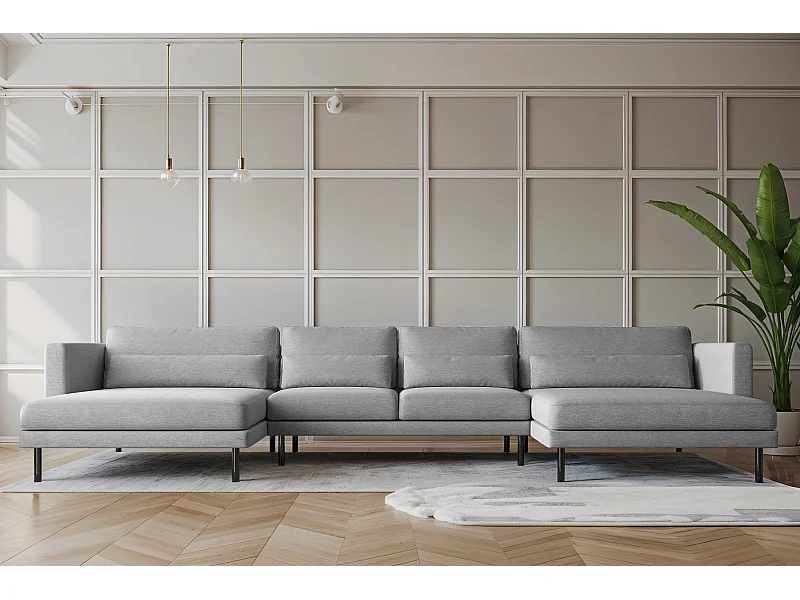 Ecksofa DANI in U-Form Stoff Verita Grau