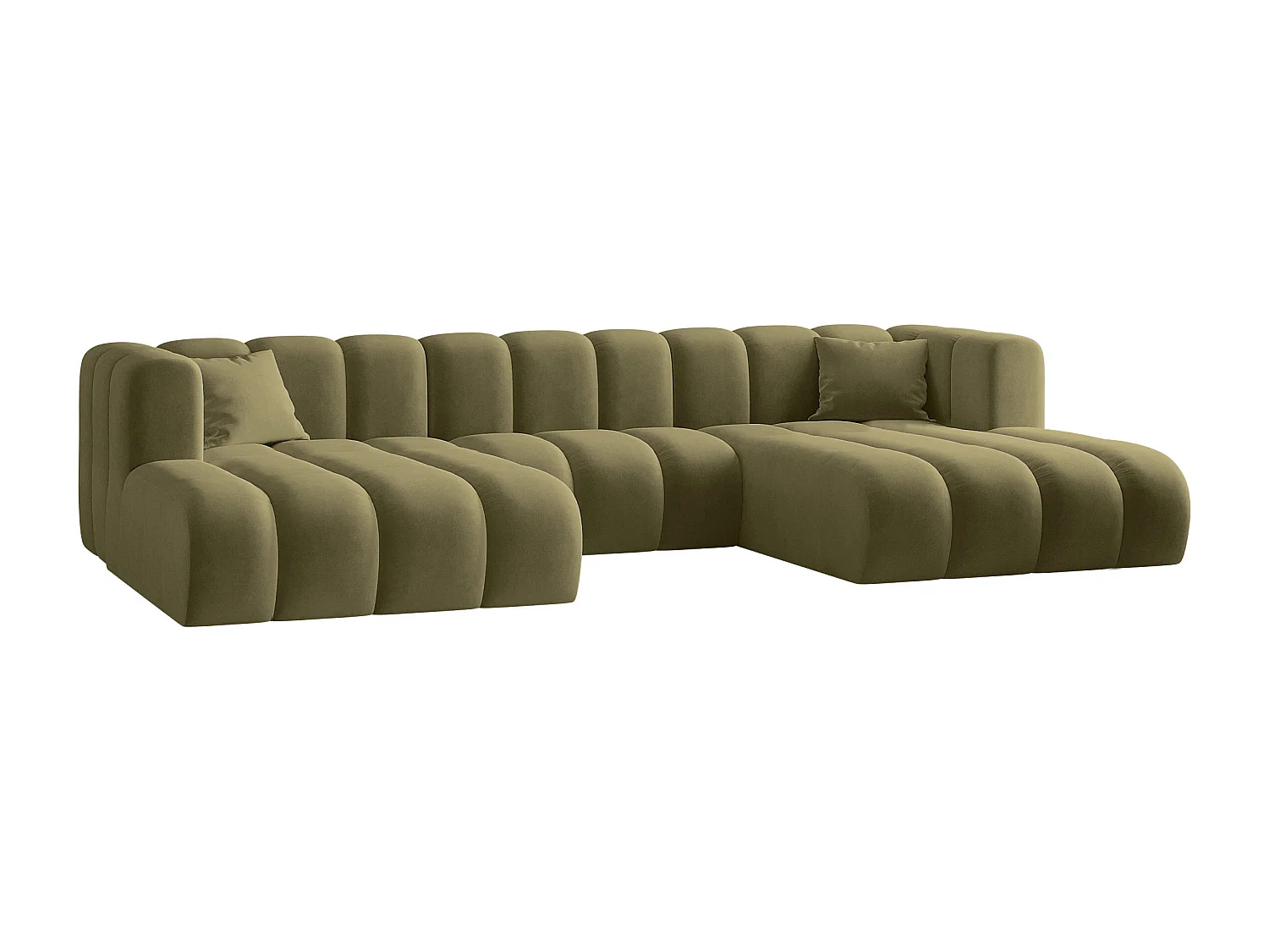 Canapé d'angle U-de Sofa Grand Modular en tissu Salvador Olive