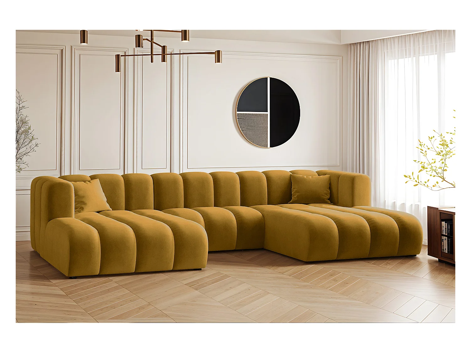 Ecksofa U-from Sofa Grand Modular Stoff Salvador Gelb