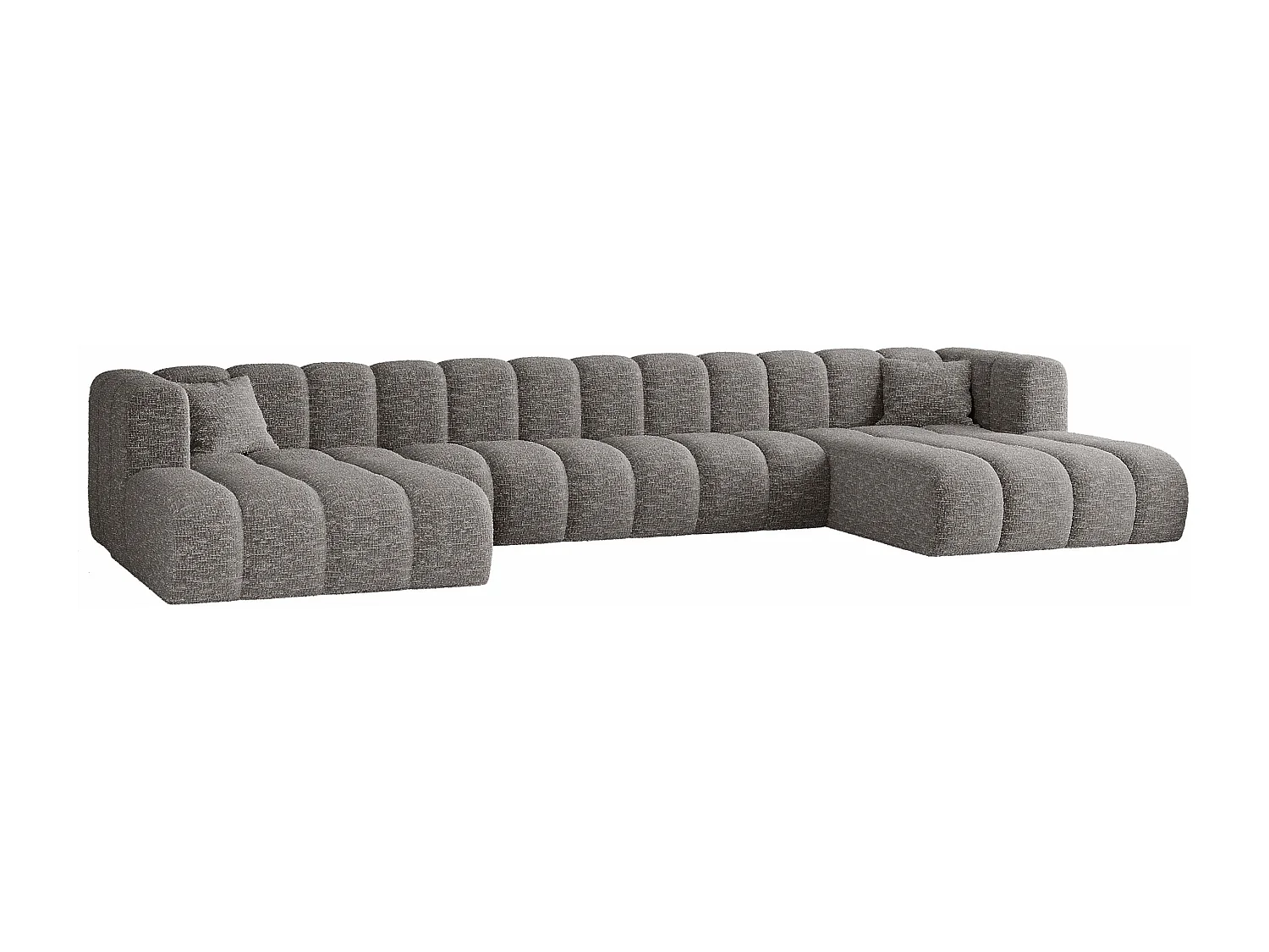 Ecksofa, U-form Sofa Grand U XL  modular stoff Haga Grau