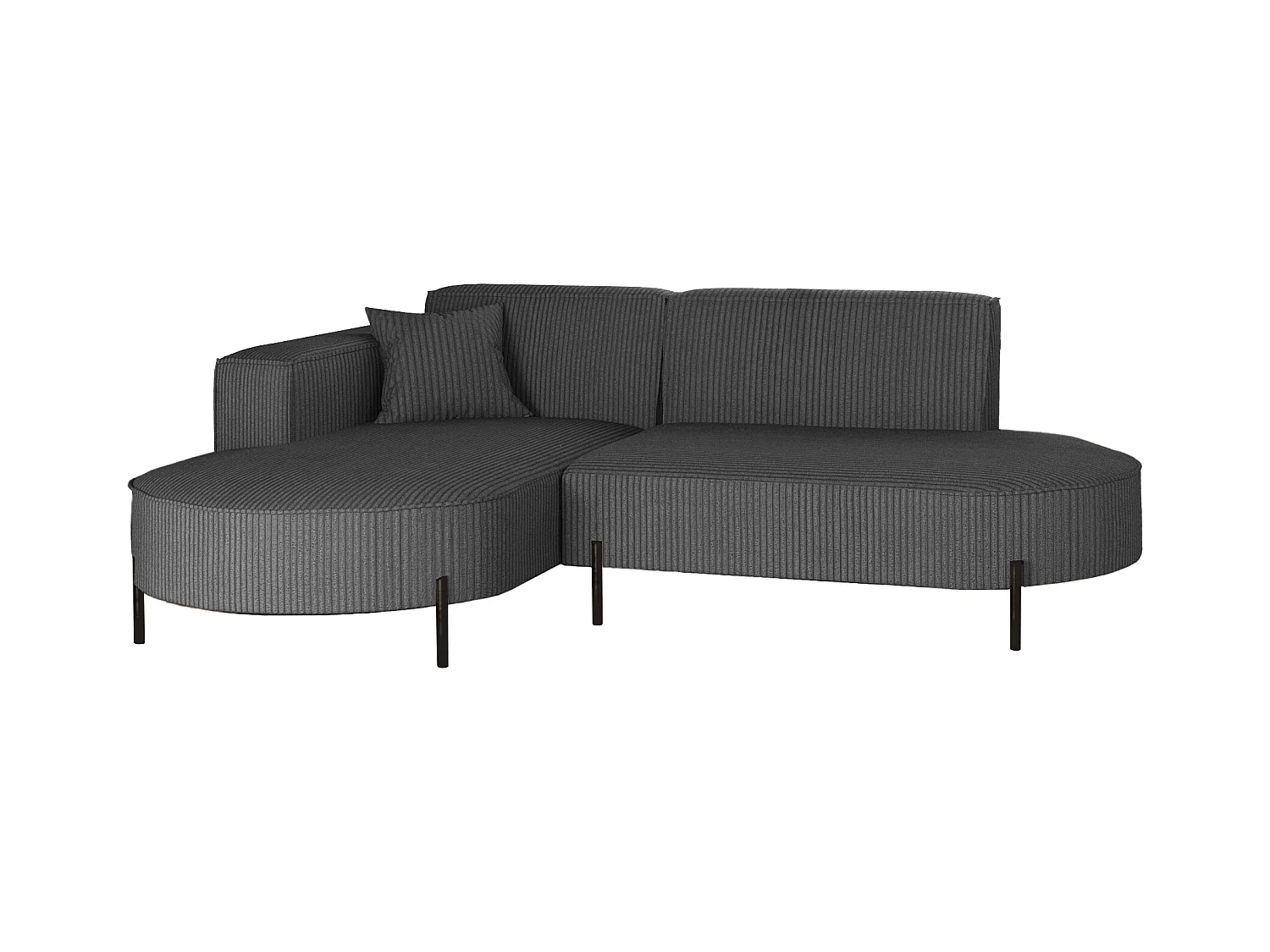 Canapé d'angle, Canapé L-Form Designer Modena Pure tissu Poso Graphite Gauche