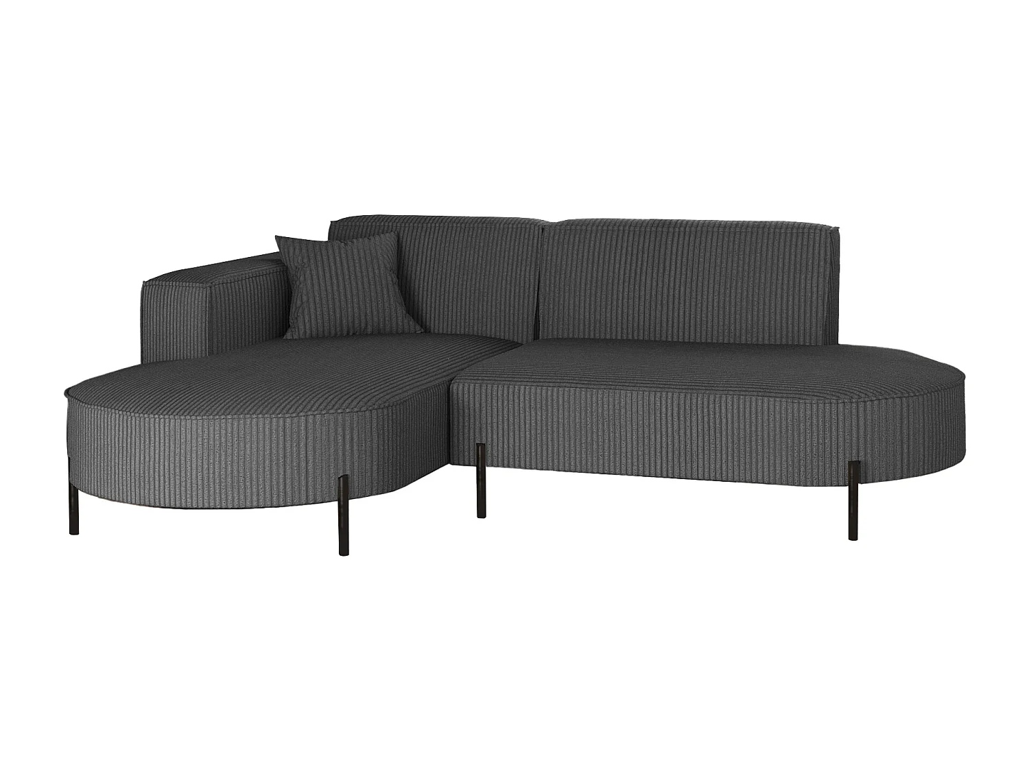 Canapé d'angle, Canapé L-Form Designer Modena Pure tissu Poso Graphite Gauche