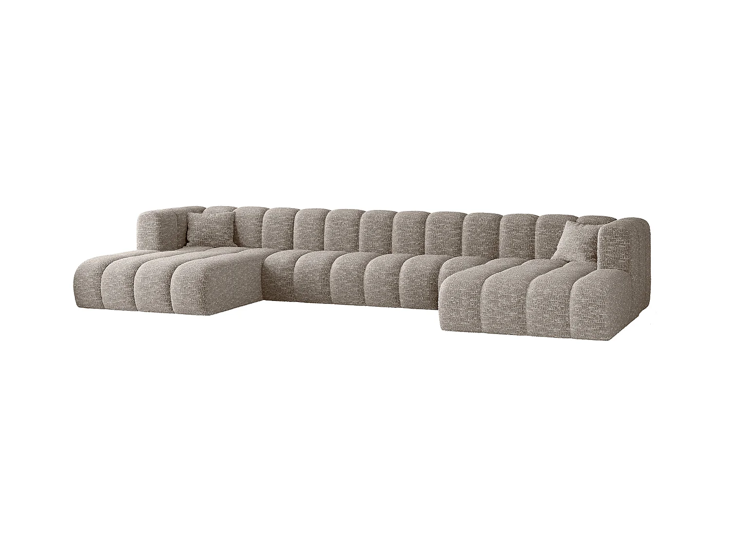 Ecksofa, U-form Sofa Grand U XL  modular stoff Haga Hellgrau