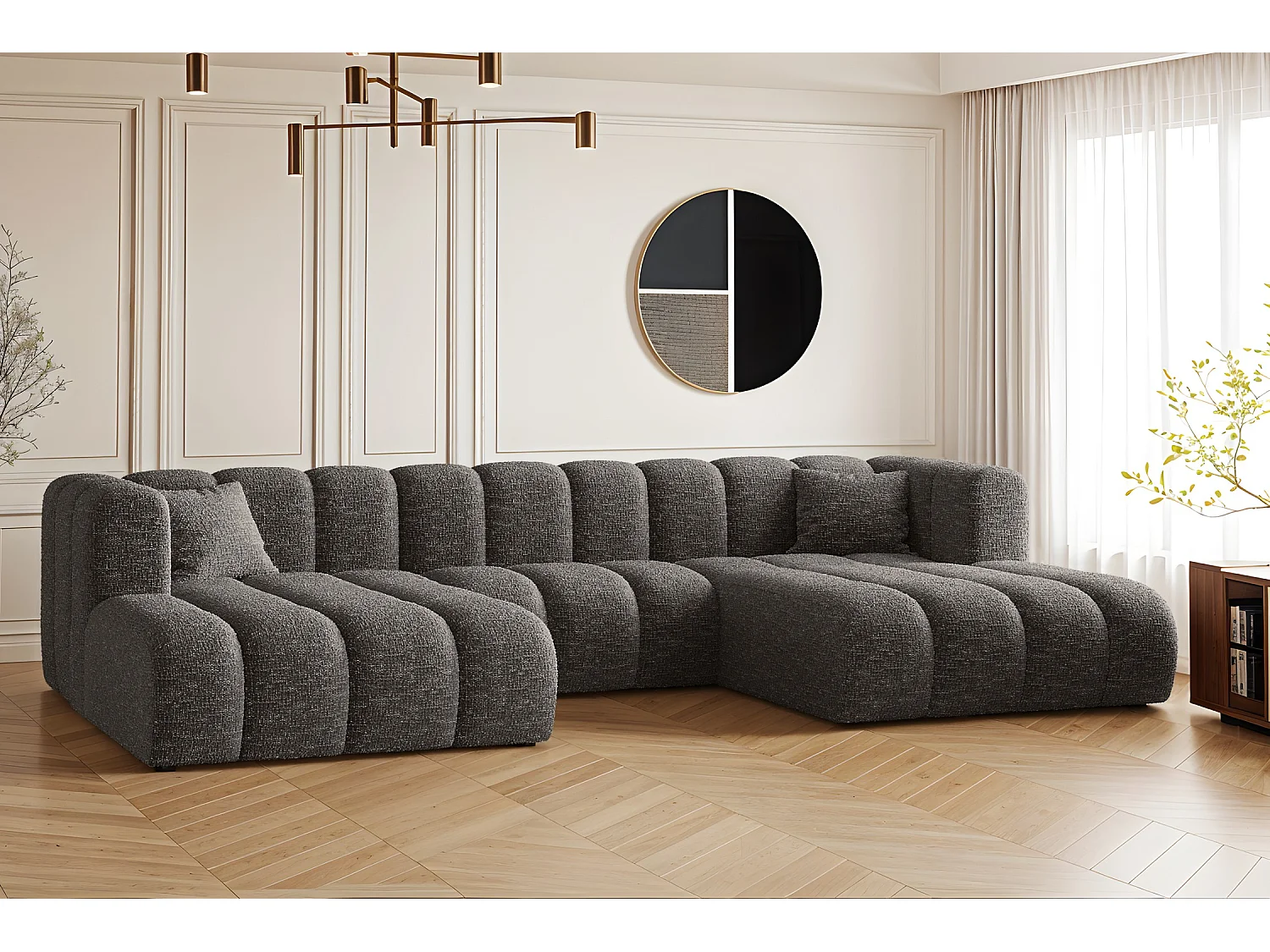 Ecksofa, U-form Sofa Grand modular stoff Haga Graphit