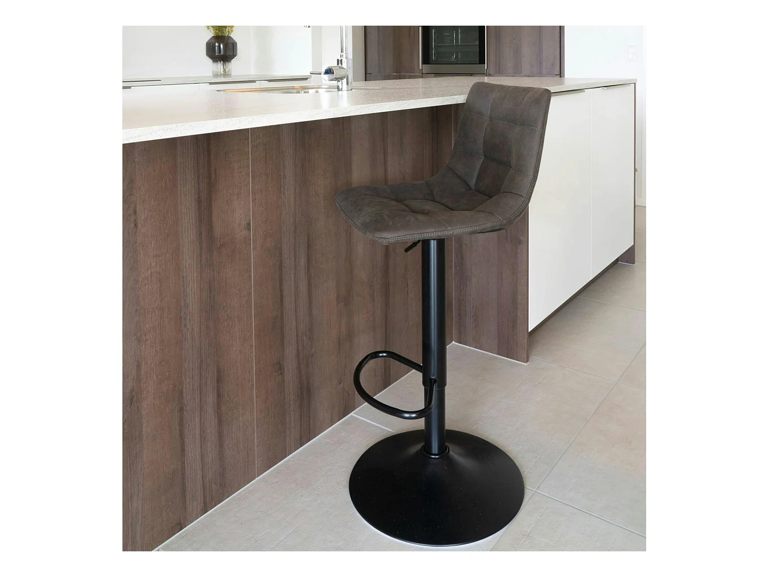 Tabouret de bar réglable en hauteur, gris foncé (lot de 2) SAVONE