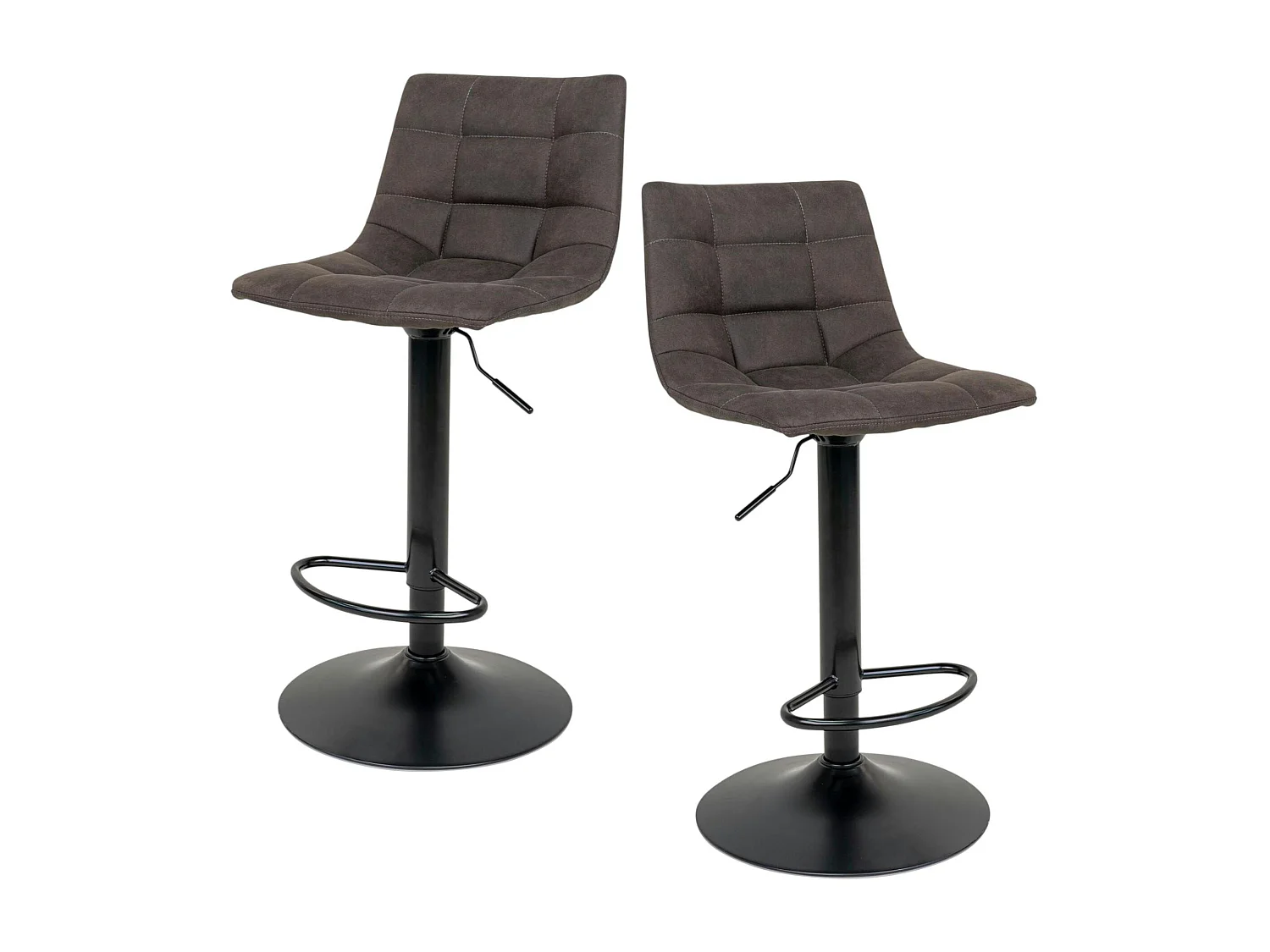 Tabouret de bar réglable en hauteur, gris foncé (lot de 2) SAVONE