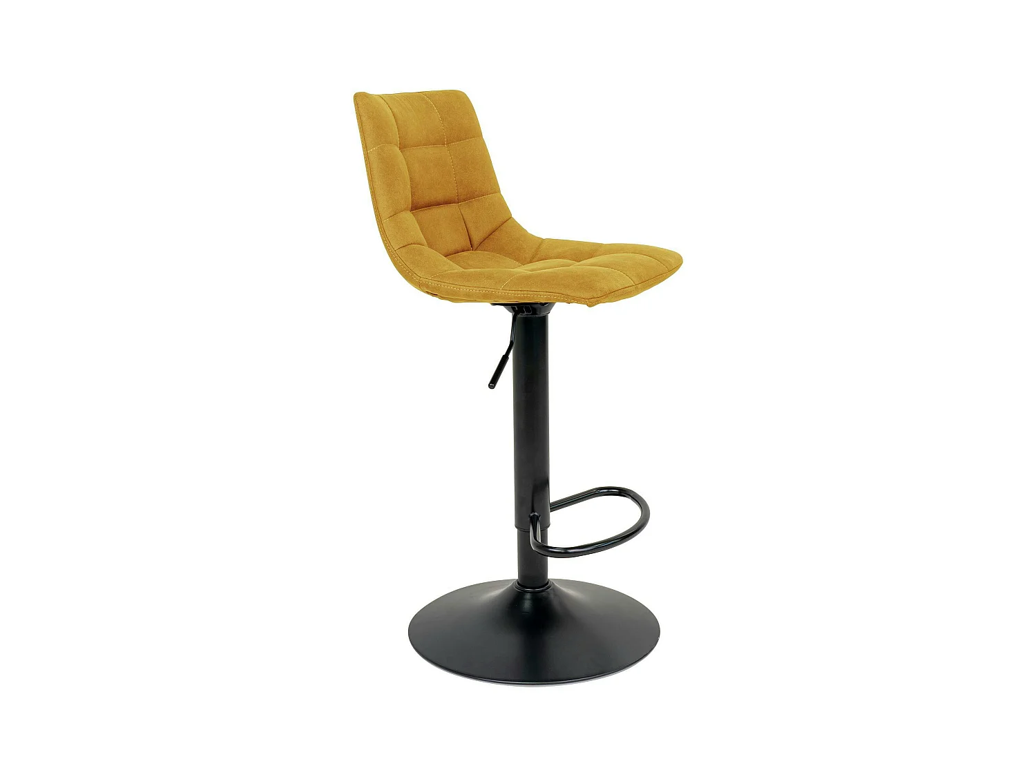 Tabouret de bar réglable en hauteur et pivotant, velours moutarde (lot de 2) SAVONE