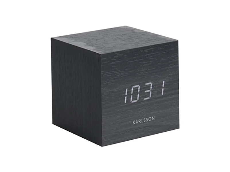 Wekker Mini Cube - Zwart