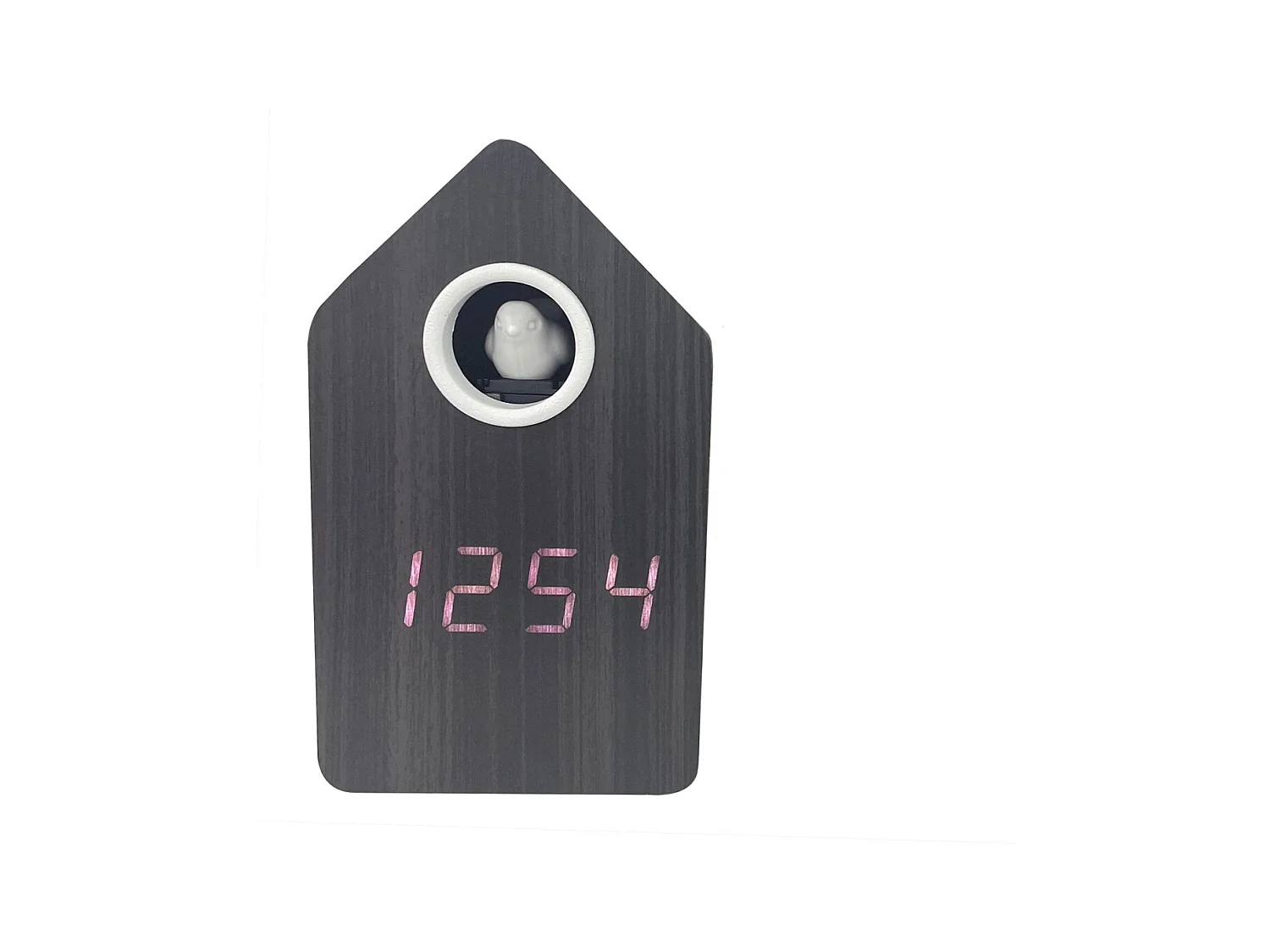 Réveil Coucou LED - Bois noir