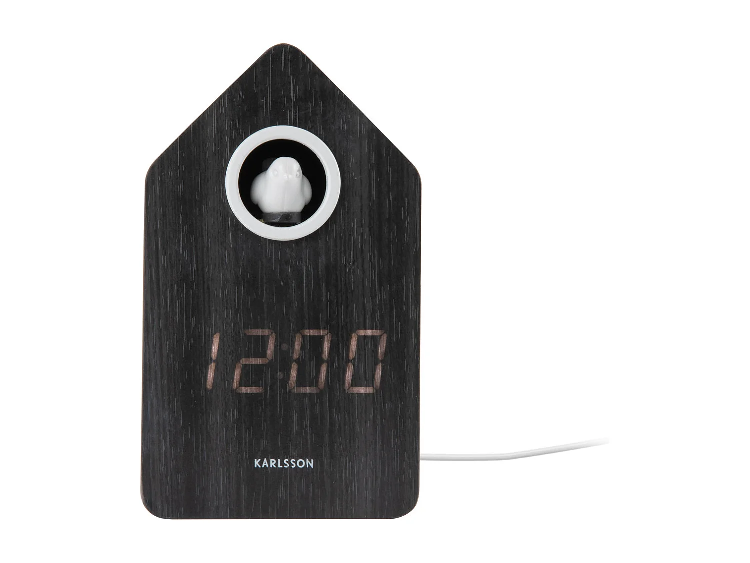 Réveil Coucou LED - Bois noir