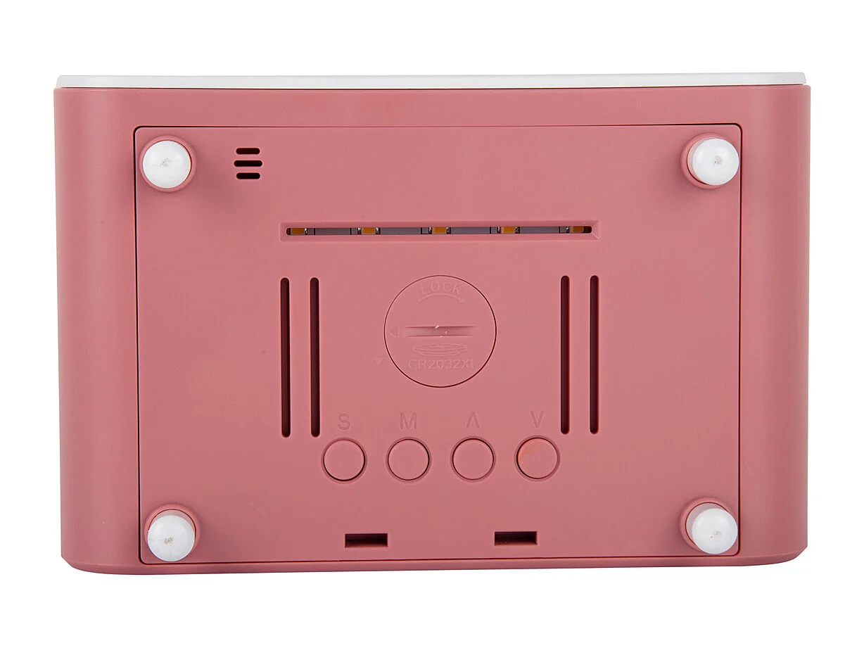 Réveil LED épais avec chargeur de téléphone - Rose tan