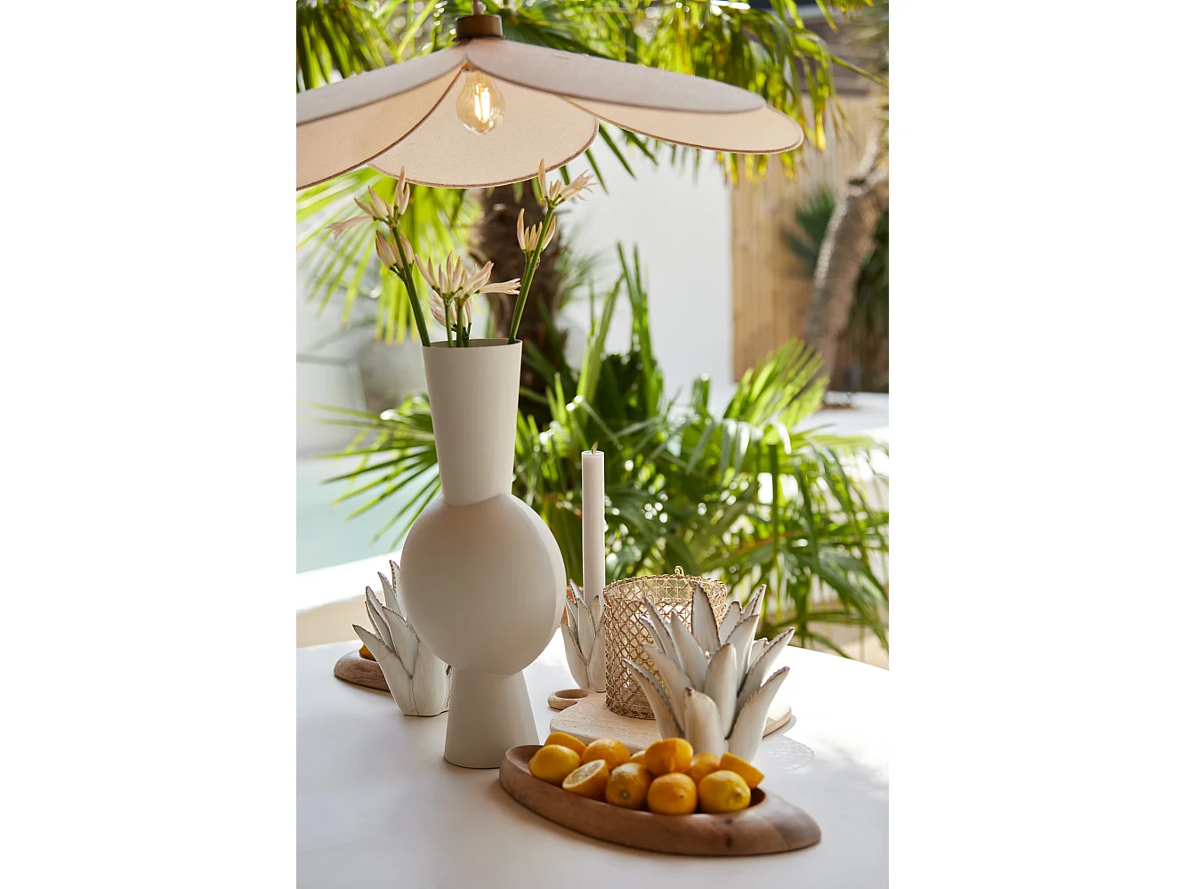 Vase KAVANDU - 26x19x54cm - Blanc