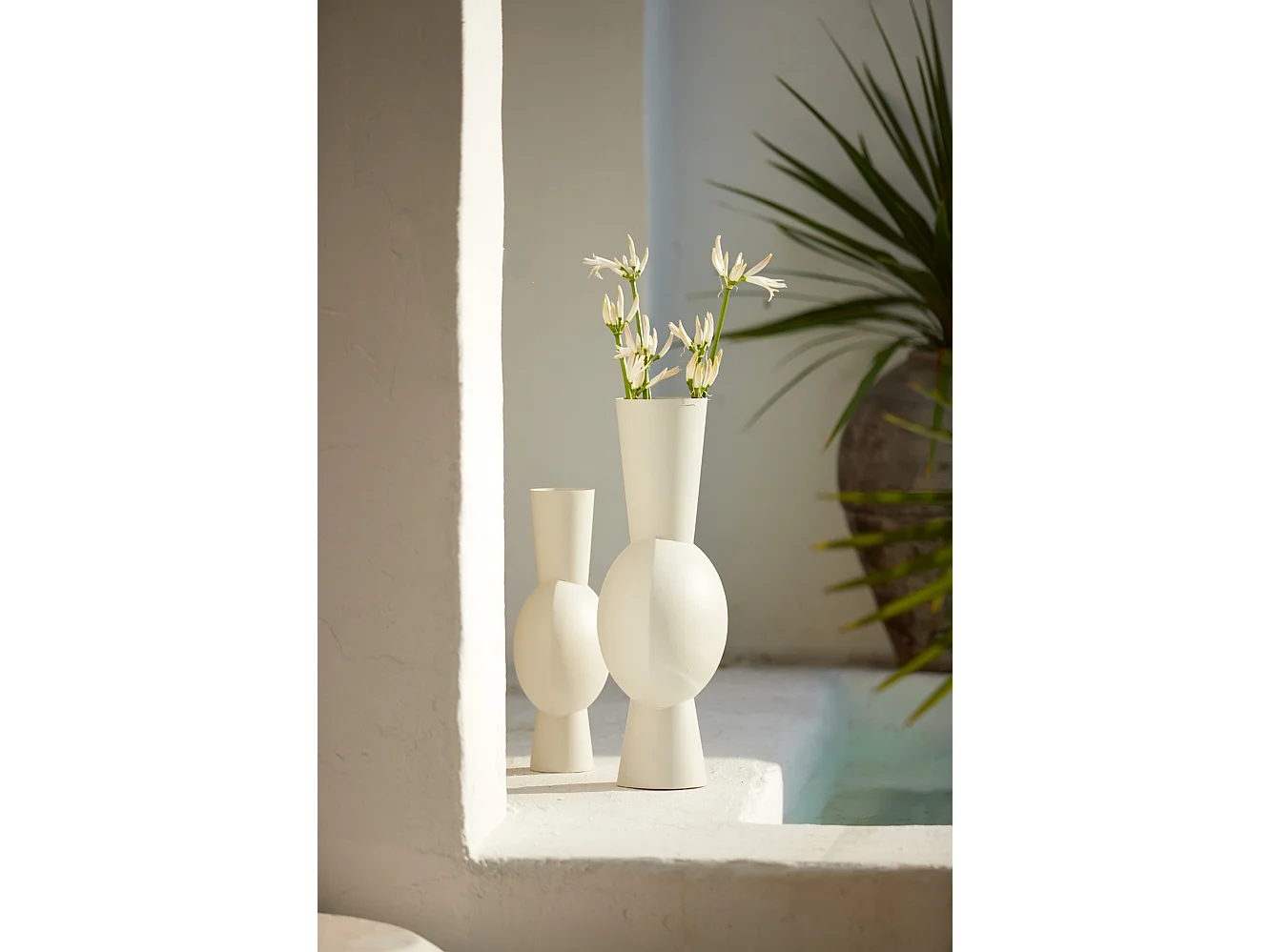 Vase KAVANDU - 26x19x54cm - Blanc