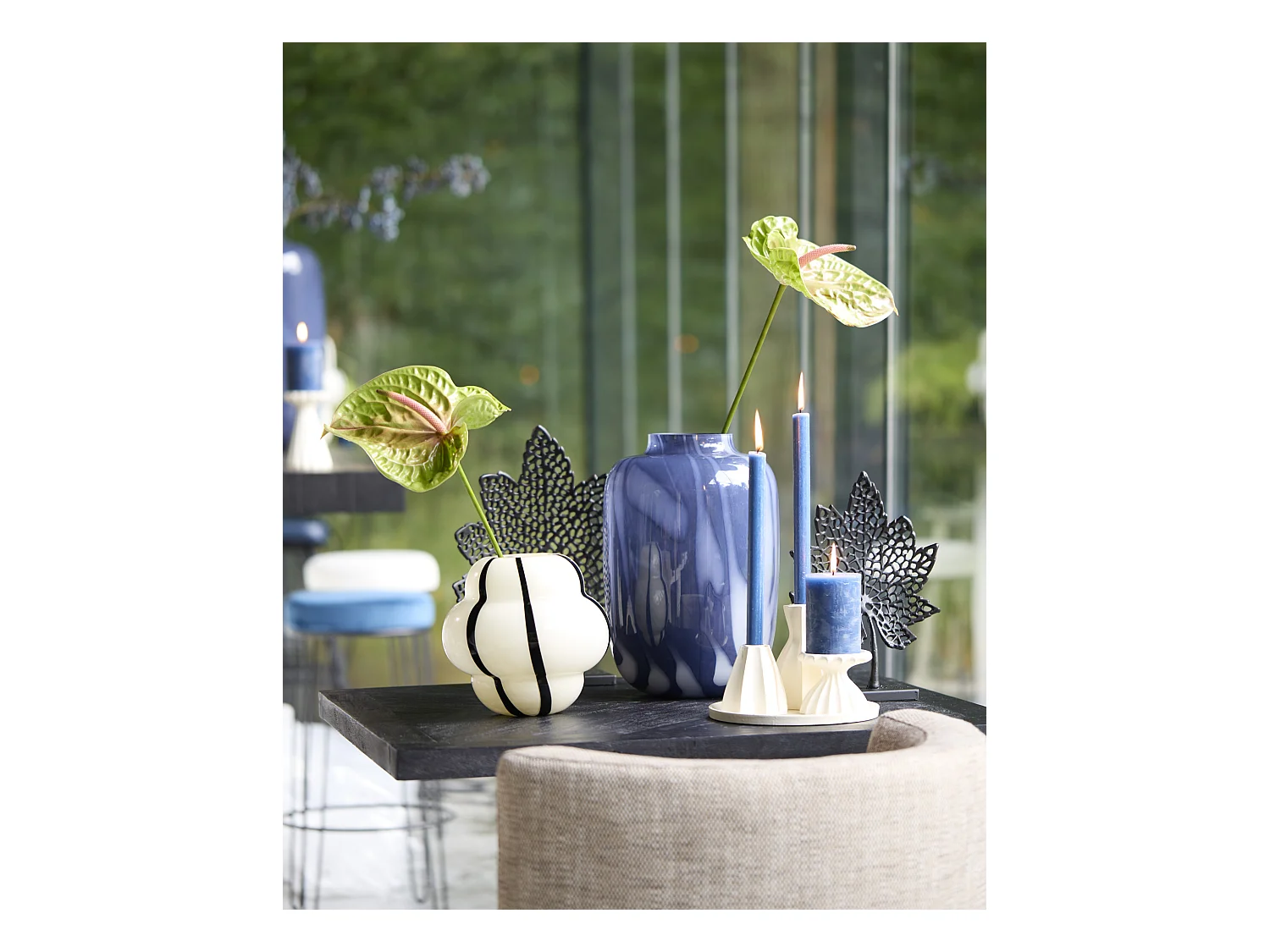 Vase KOBALA - Ø24x34cm - Bleu