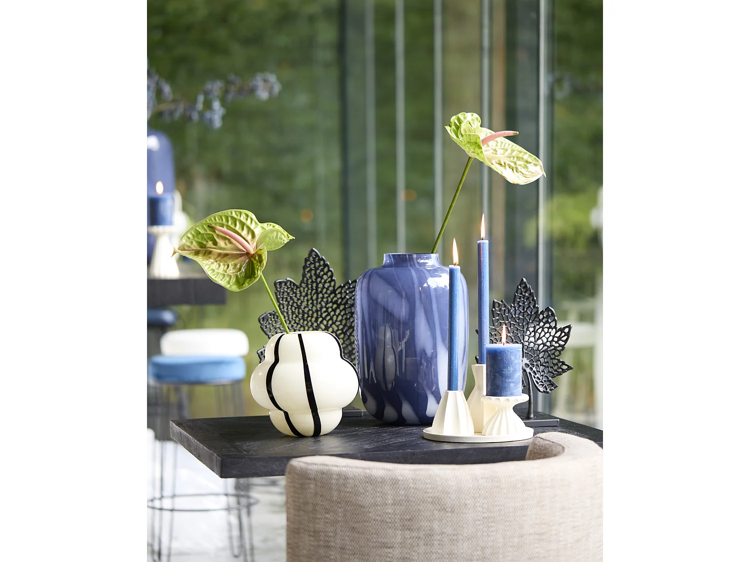 Vase KOBALA - Ø24x34cm - Bleu