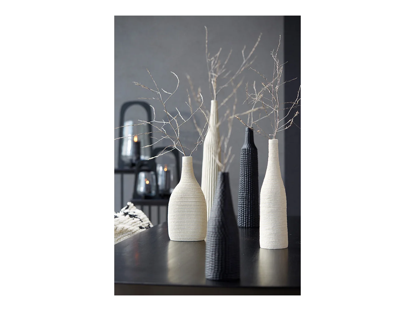 Vase NAMPALA - Ø11,5x60cm - Blanc