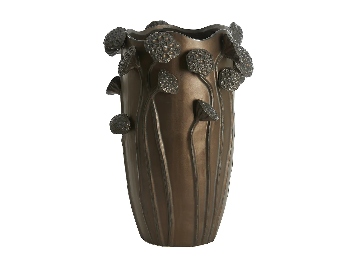 Vase LAVCI - 35,5x35x51cm - Marron