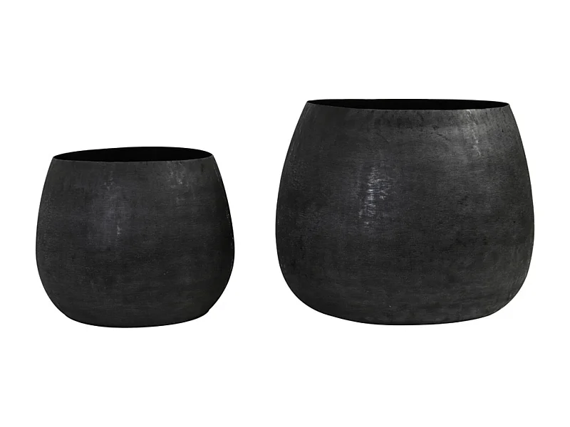 Topf GENOLU - Ø50x37,5cm - Schwarz - 2er-Set