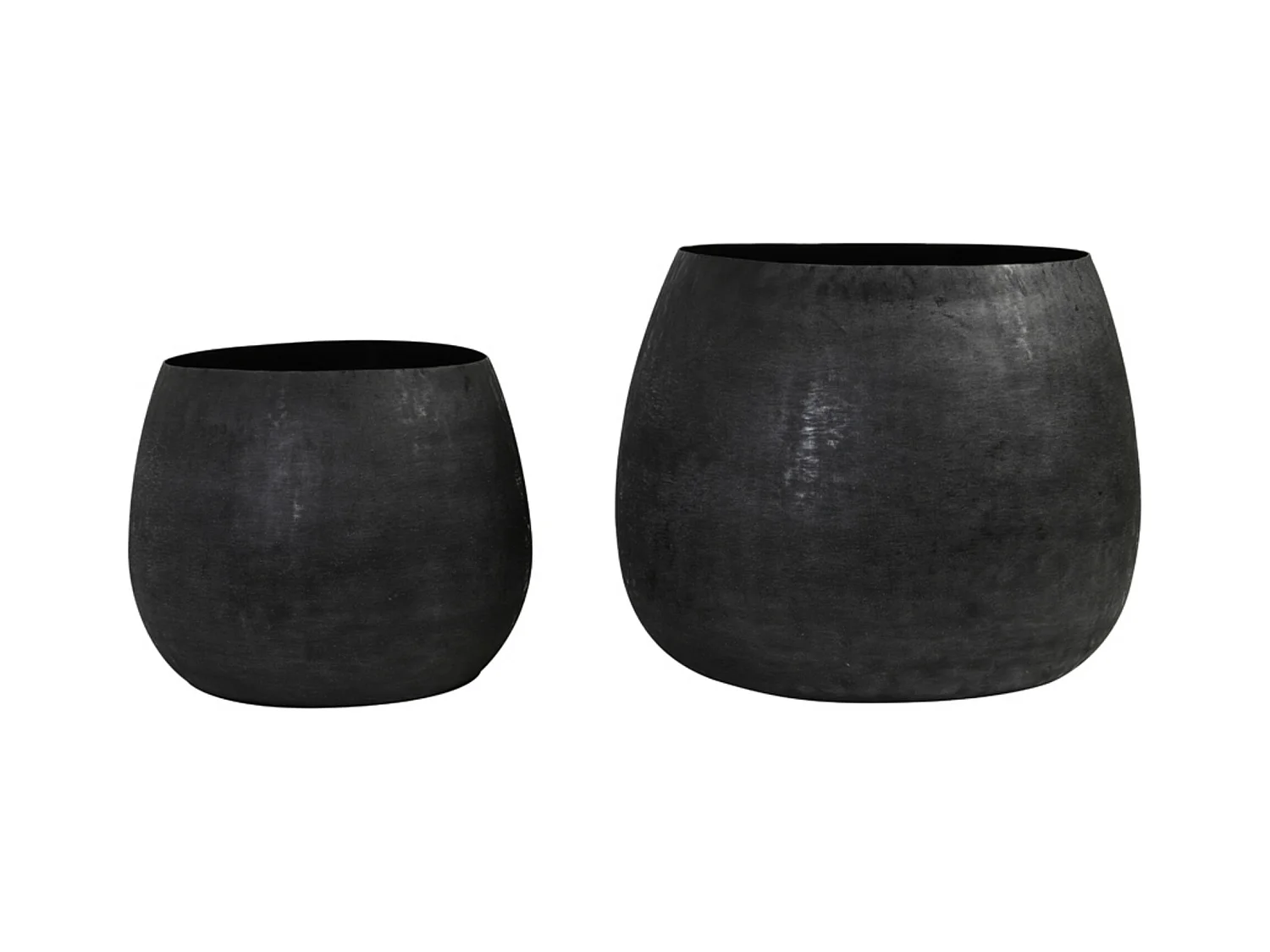 Pot GENOLU - Ø50x37.5cm - Zwart - Set van 2