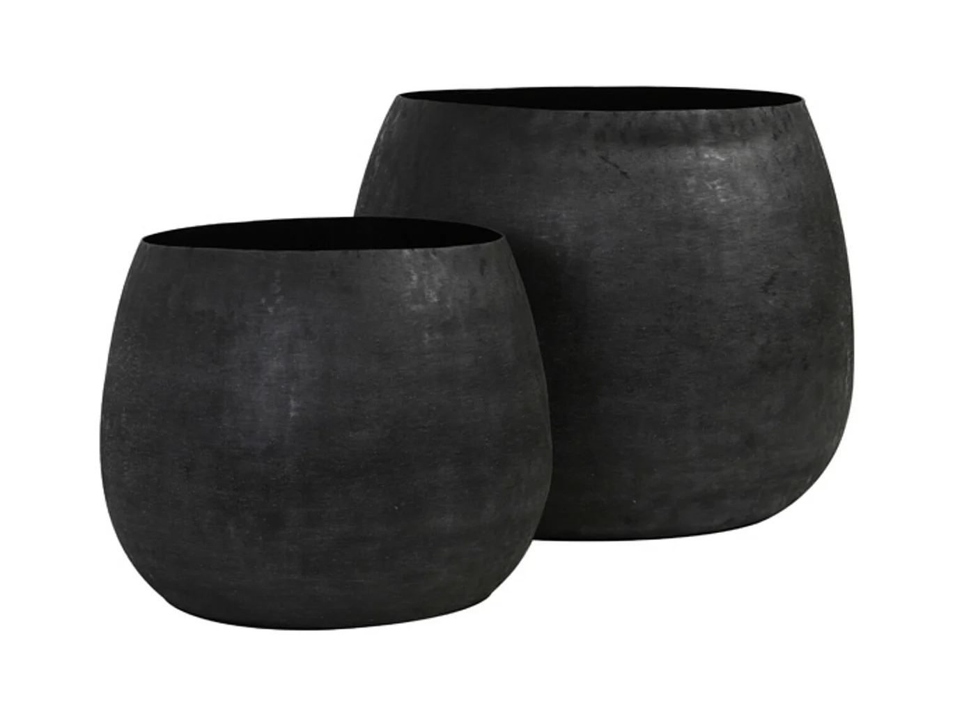 Pot GENOLU - Ø50x37.5cm - Zwart - Set van 2