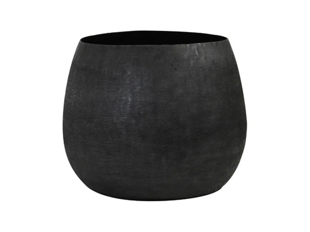 Pot GENOLU - Ø50x37.5cm - Zwart - Set van 2