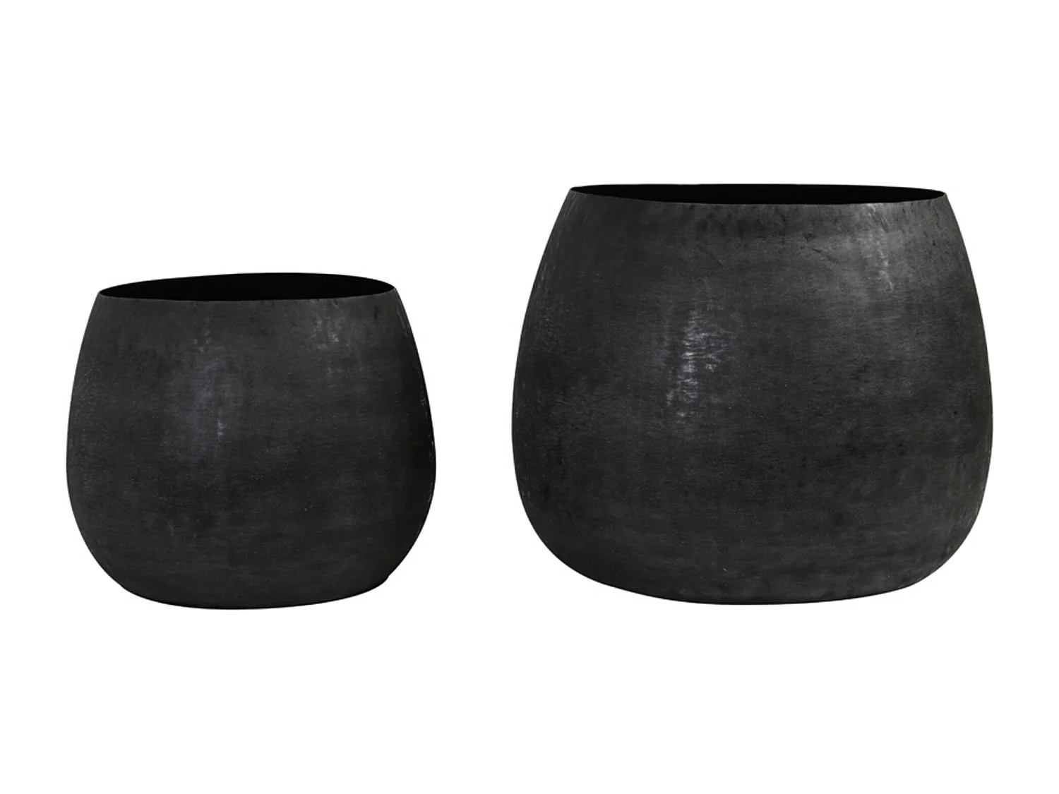 Pot GENOLU - Ø50x37.5cm - Zwart - Set van 2